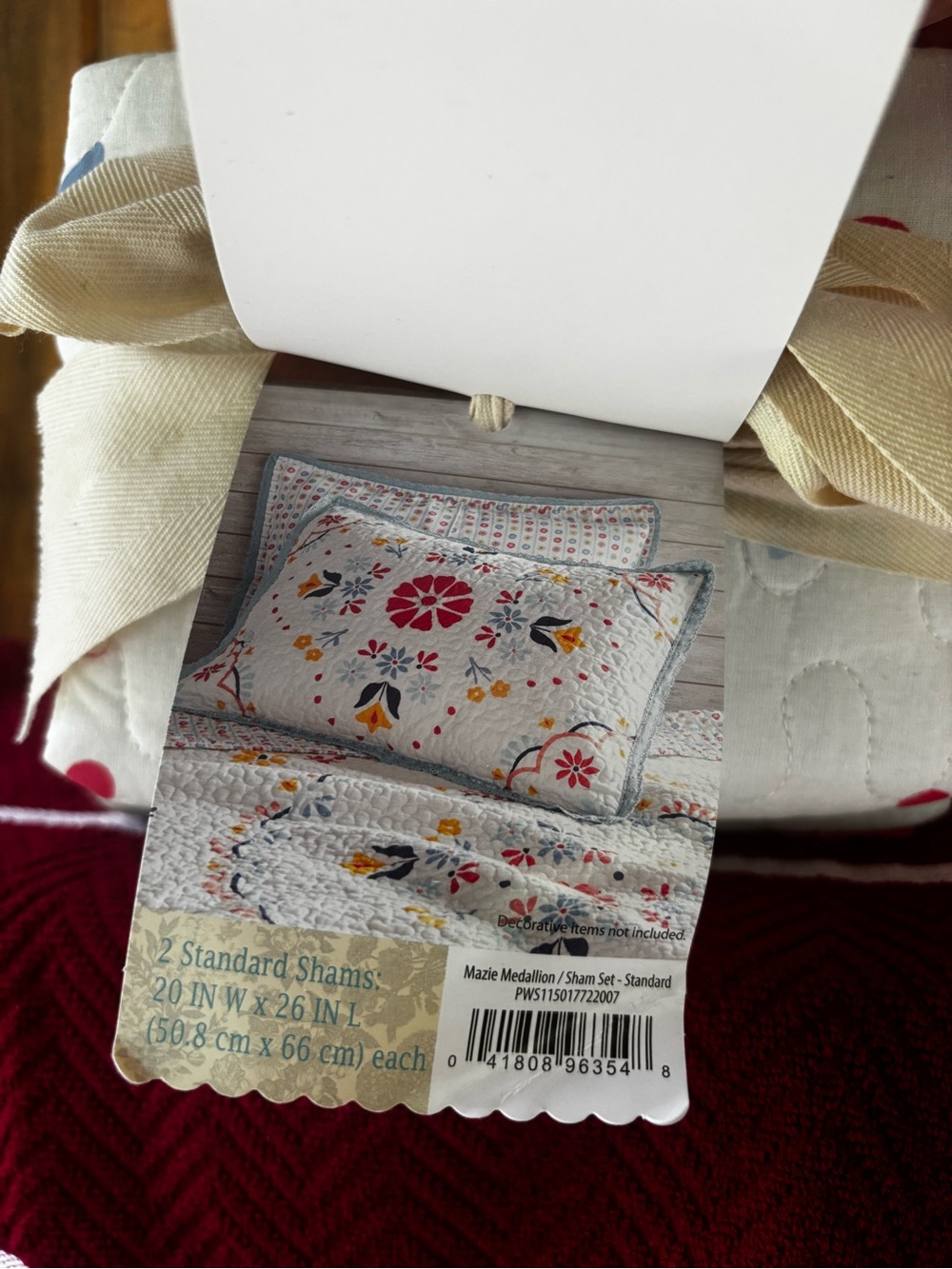 The Pioneer Woman Mazie Medallion Sham Set - White with Red & Navy Floral